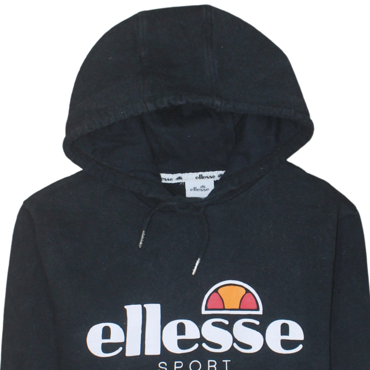Ellesse Women Black UK 10 Pullover Hoodie Sport Logo Sweatshirt