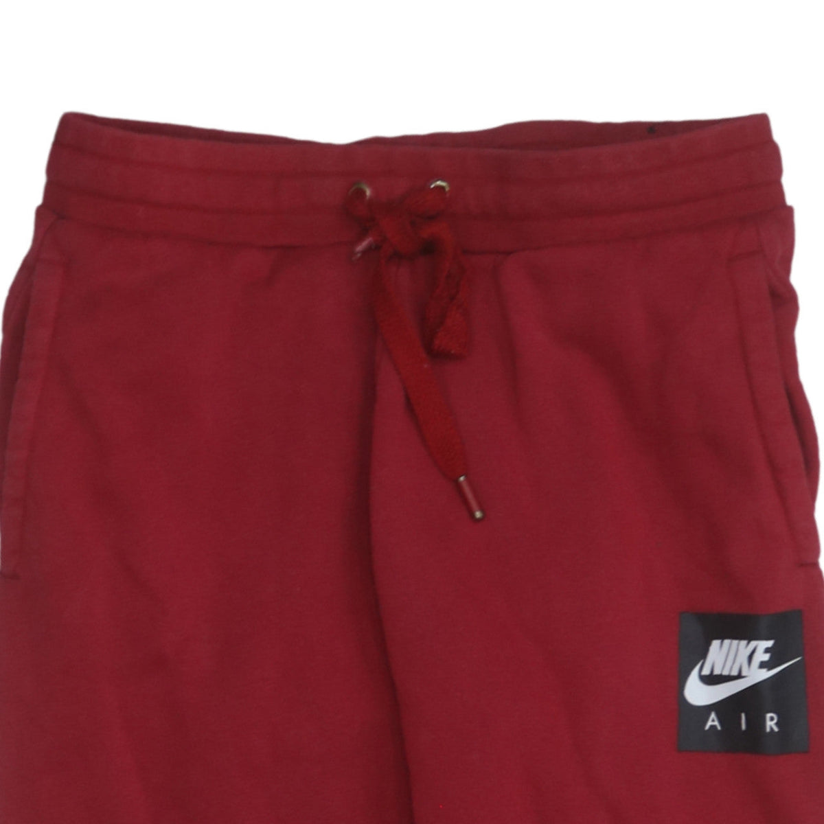 Nike Air Men's Red Joggers Sweatpants Small Logo Tapered Fleece