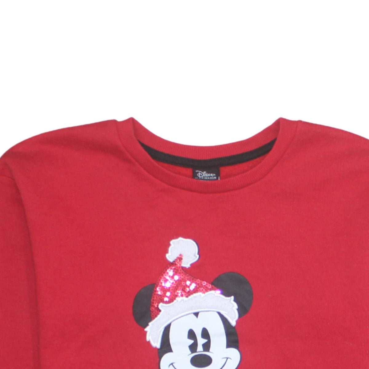 Disney at Primark Girls Red Mickey Mouse Sequin Christmas Sweatshirt 13-14 Years