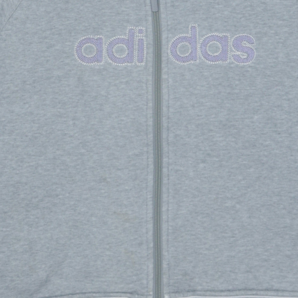 Adidas Women Grey Full Zip Hoodie Size 14 Logo Pullover Sweatshirt