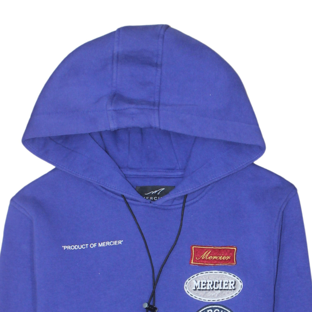 Mercier Men's Blue XS Pullover Embroidered Logo Hoodie