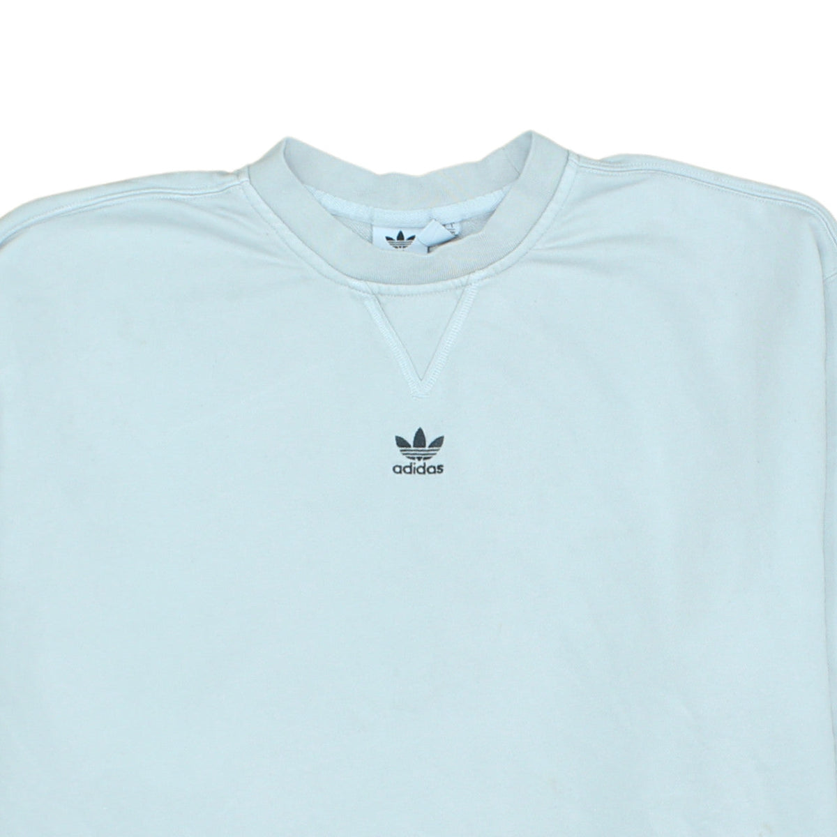 Adidas Women Light Blue Crew Neck Sweatshirt Size 20 Cotton Blend