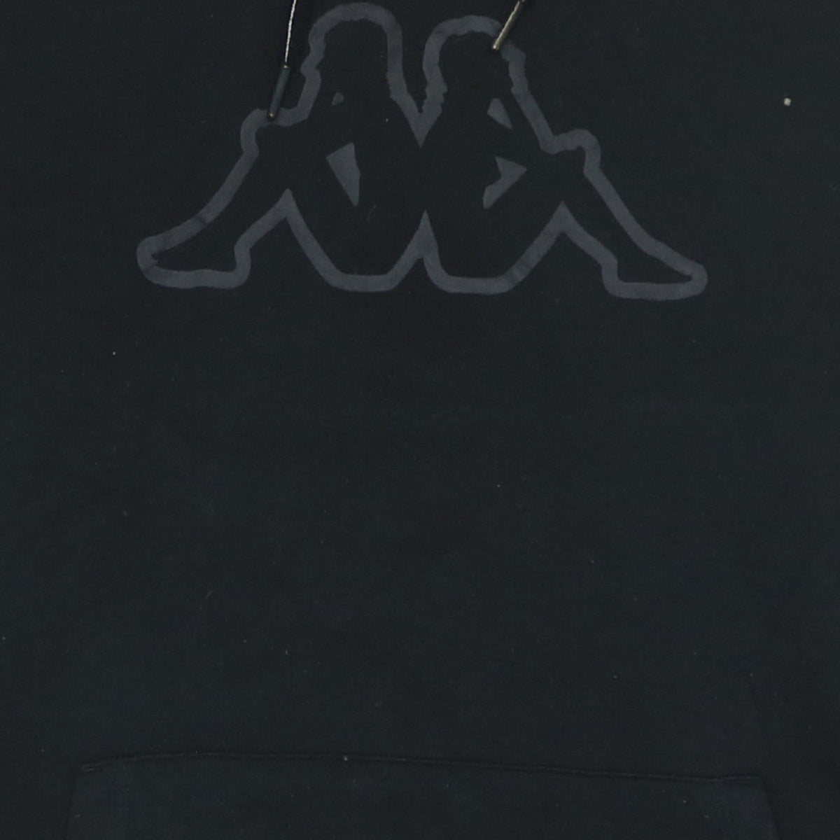 Kappa Mens Black Pullover Hoodie 2XL Logo Fleece Sweatshirt