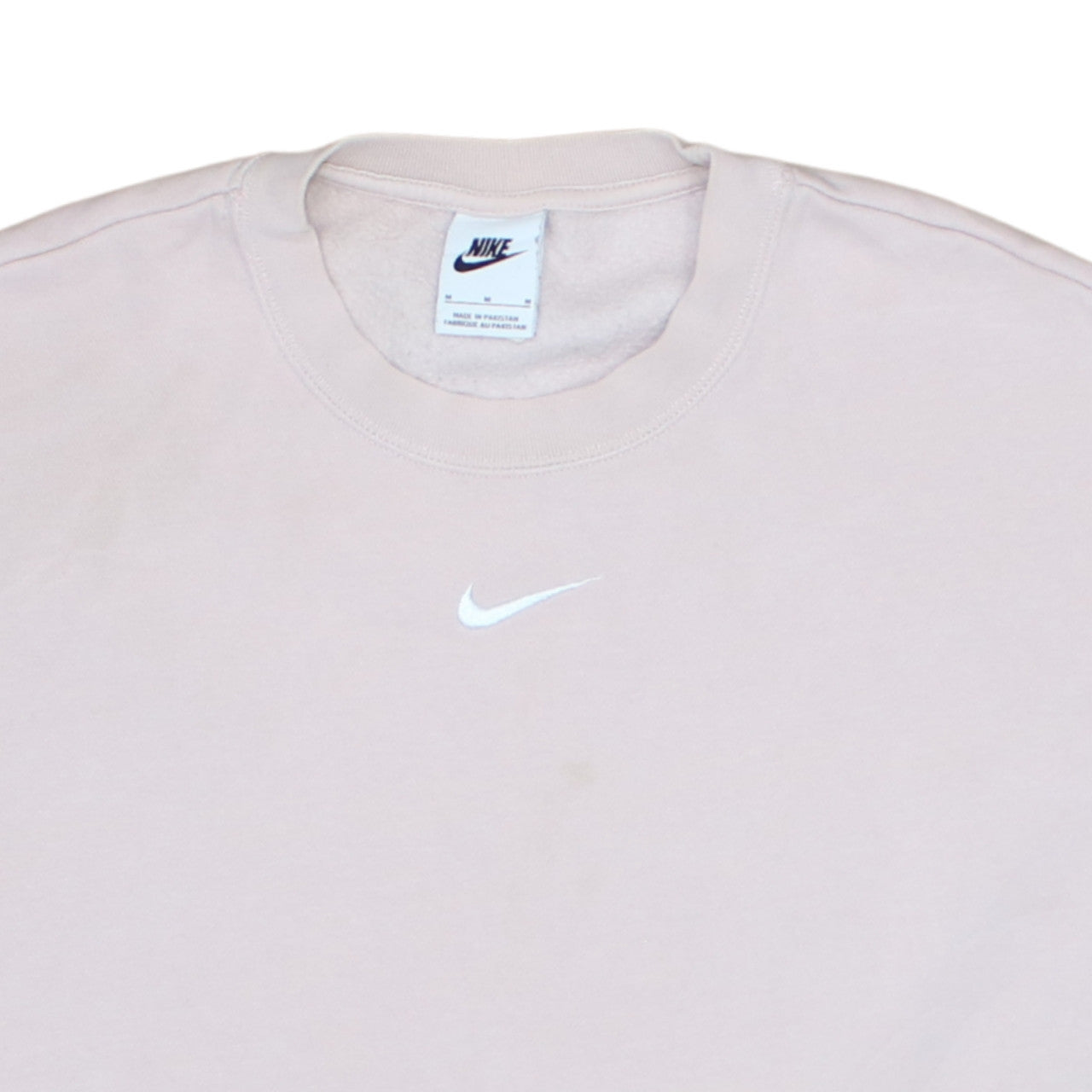 Nike Womens Beige Crew Neck Pullover Sweatshirt M Cotton Blend