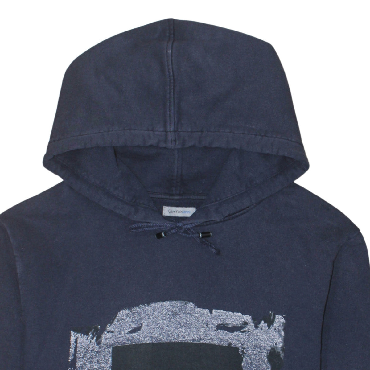 Calvin Klein Jeans Men's Navy Blue XL Graphic Pullover Hoodie