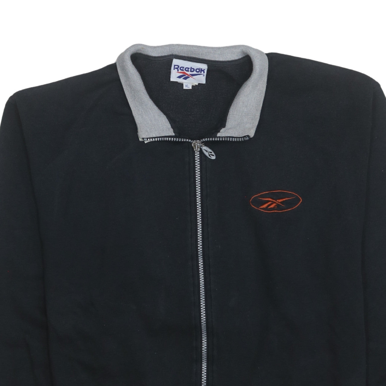 Reebok Women's Black XL Full Zip Track Jacket with Logo Trim