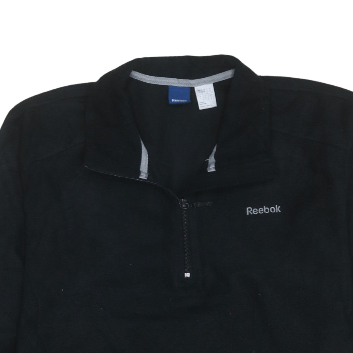 Reebok Men's Black Fleece 1/4 Zip Pullover Sweatshirt Size L