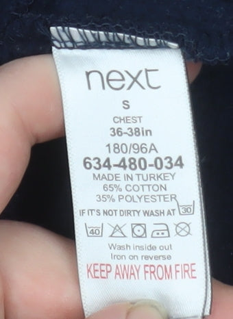 Next Men’s Blue Hooded Full Zip Jacket Size S Cotton Blend