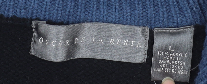 Oscar De La Renta Men's Black Full Zip Knit Jacket Size L