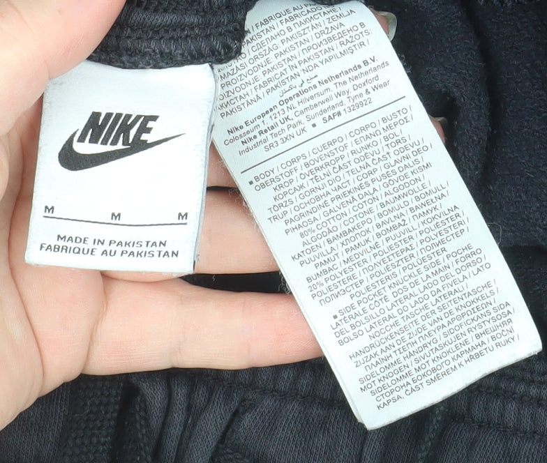 Nike Men Black Jogger Sweatpants M Fleece Regular Fit Activewear