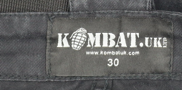Kombat UK Men's Black Cargo Trousers Size 30 Regular Fit