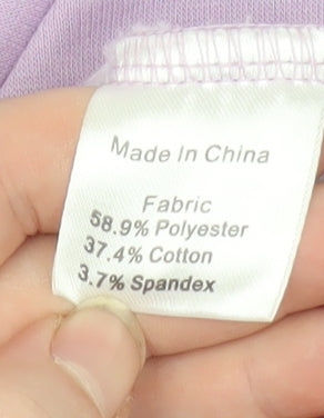 Smallshow Womens Lilac Long Sleeve Maternity Pullover Sweatshirt Size L