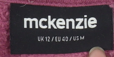 McKenzie Womens Pink Pullover Hoodie UK 12 Relaxed Fit Sweatshirt