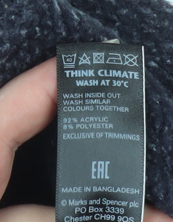 Marks & Spencer Women's Black Knit Open Front Coatigan Size 16