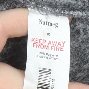 Nutmeg Women's Grey Mid-Length Textured Overcoat Size 10
