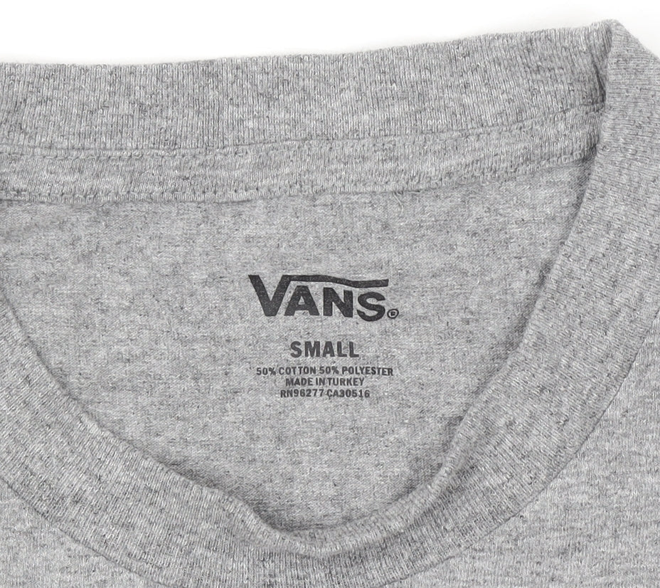 Vans Men’s Grey Short Sleeve Crew Neck Logo T-Shirt Size S