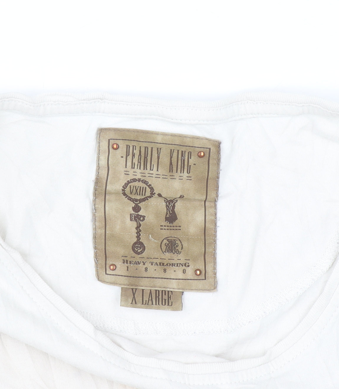 Pearly King Men's White XL Graphic Art Print Crew Neck T-Shirt