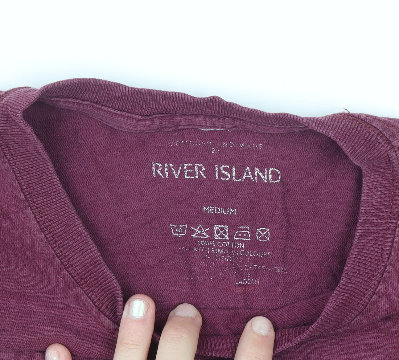 River Island Men's Red New York Graphic Print Cotton T-Shirt Medium
