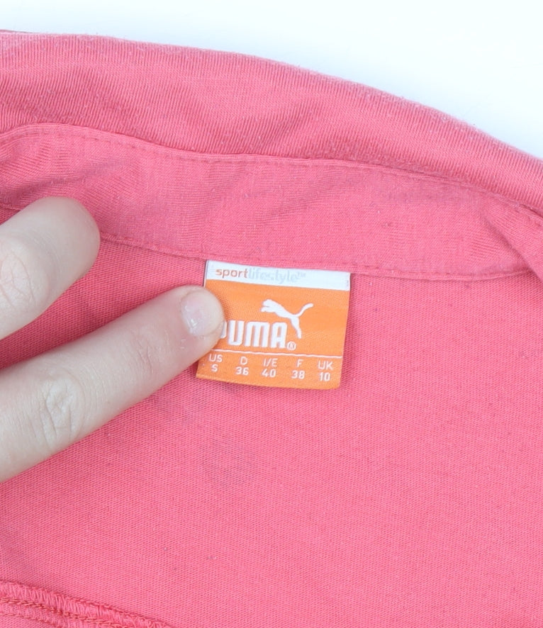 Puma Womens Pink Sleeveless Polo Top Size 10 Cotton Blend