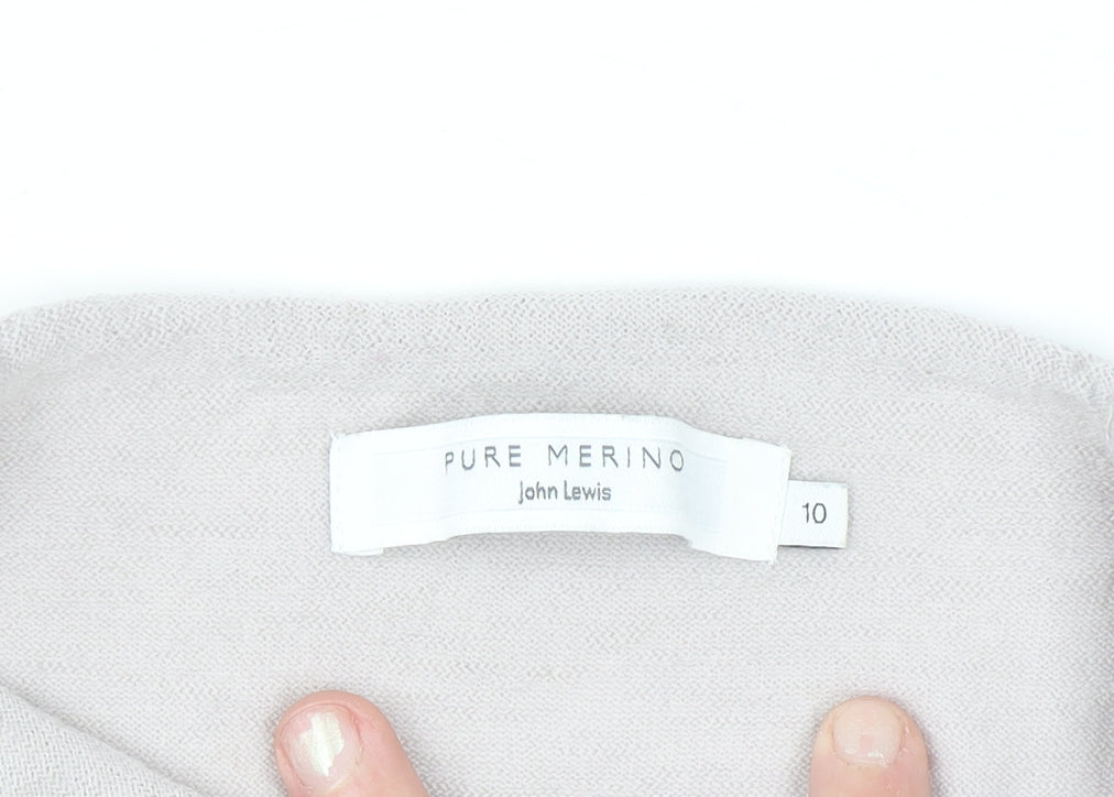 John Lewis Women Beige 10 Merino Wool Cowl Neck Jumper