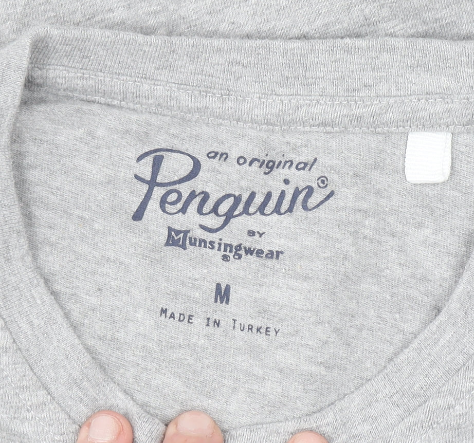 Original Penguin by Munsingwear Grey Crew Neck Men's T-Shirt Size M