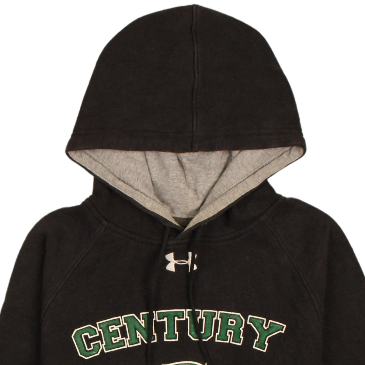 Under Armour Mens Black Loose Fit Pullover Hoodie Size S CENTURY Print