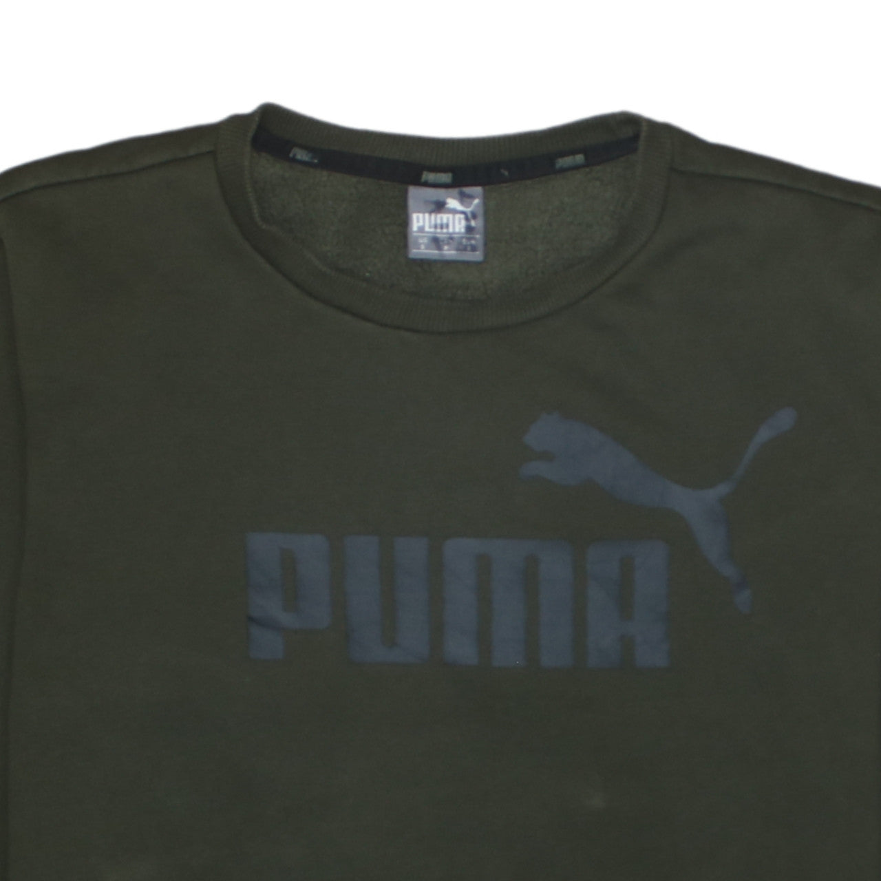 Puma Men's Green Small Crew Neck Pullover Sweatshirt