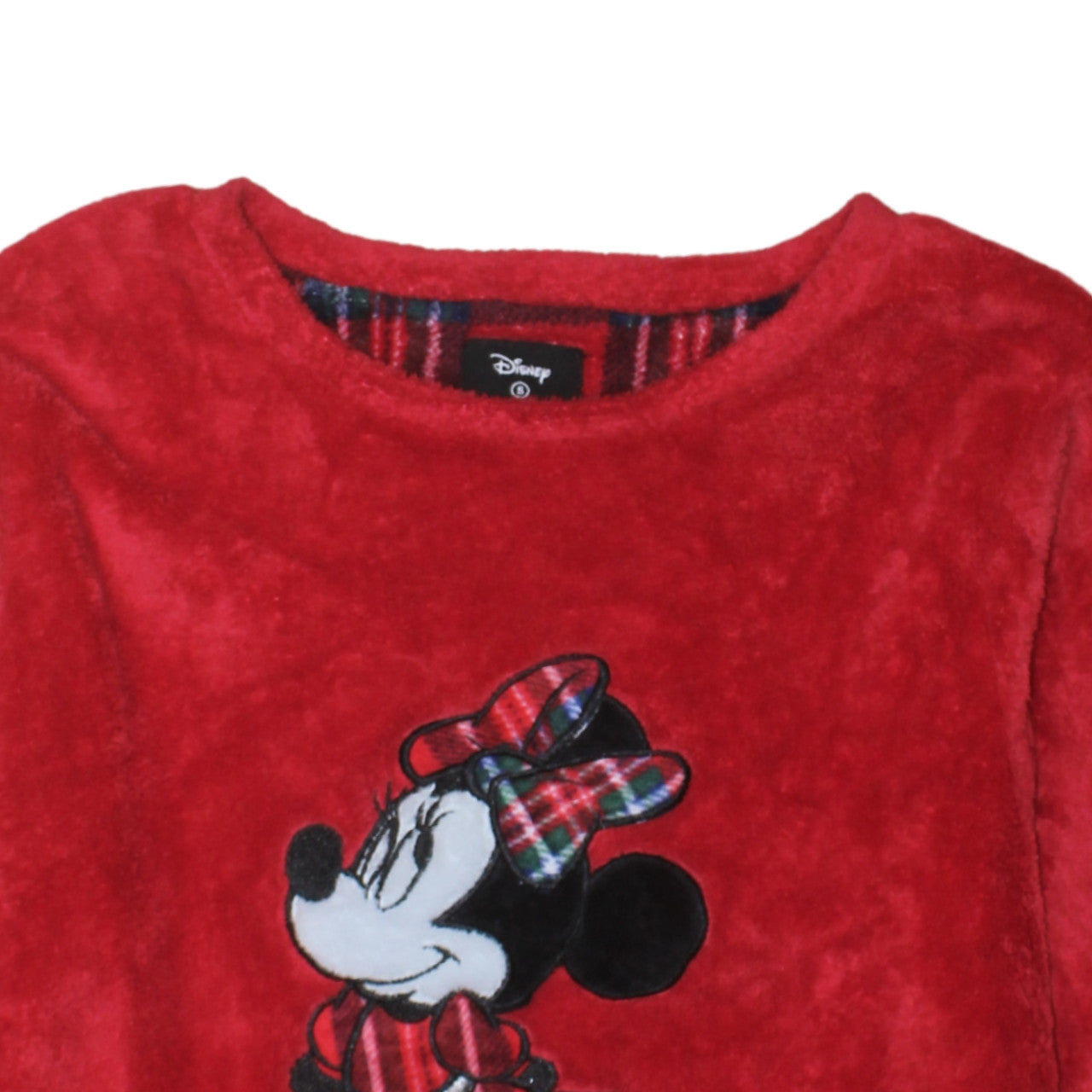 Disney Women Red Minnie Mouse Fleece Long Sleeve Nightshirt Size 10-12