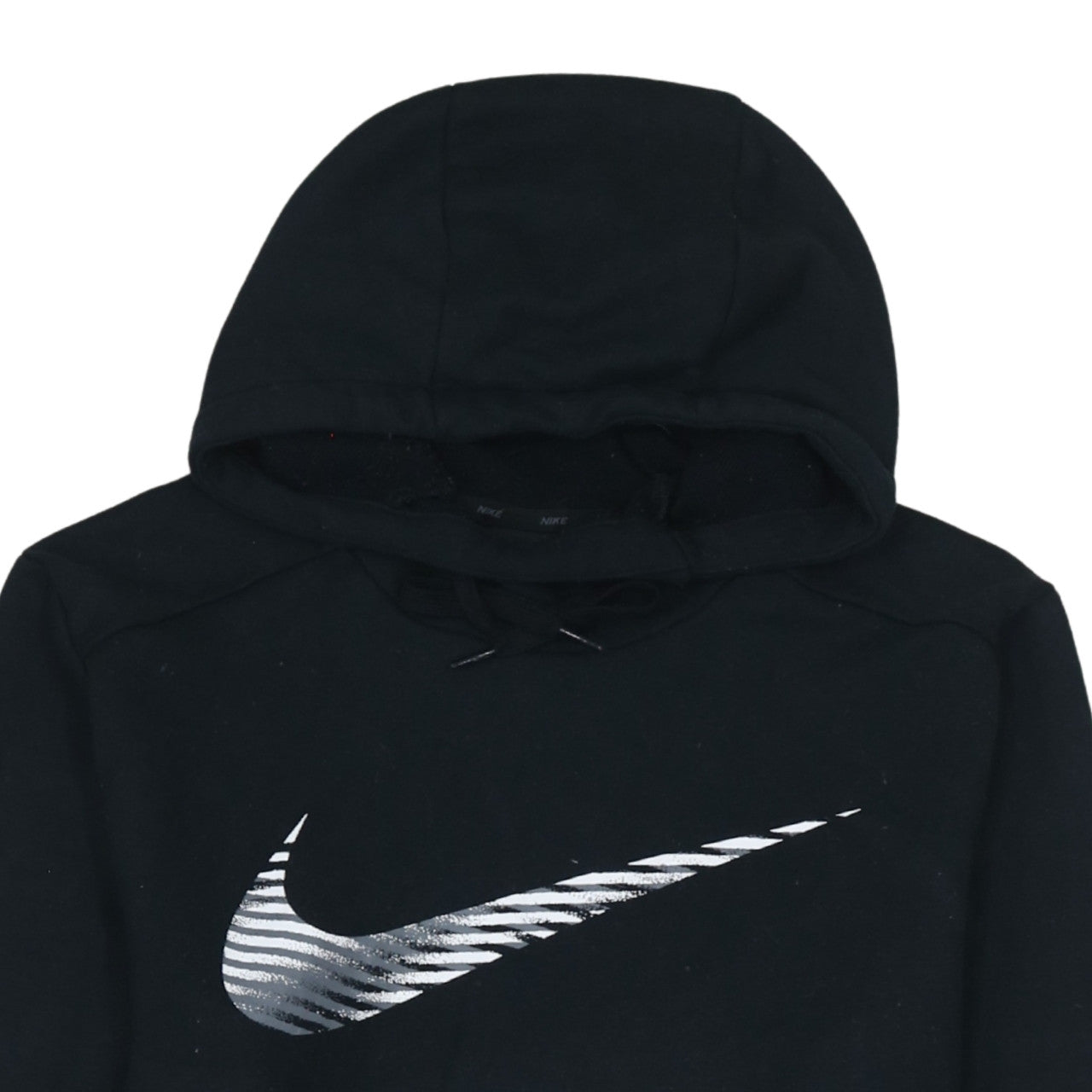 Nike Mens Black Pullover Hoodie Small Logo Graphic Dri-Fit