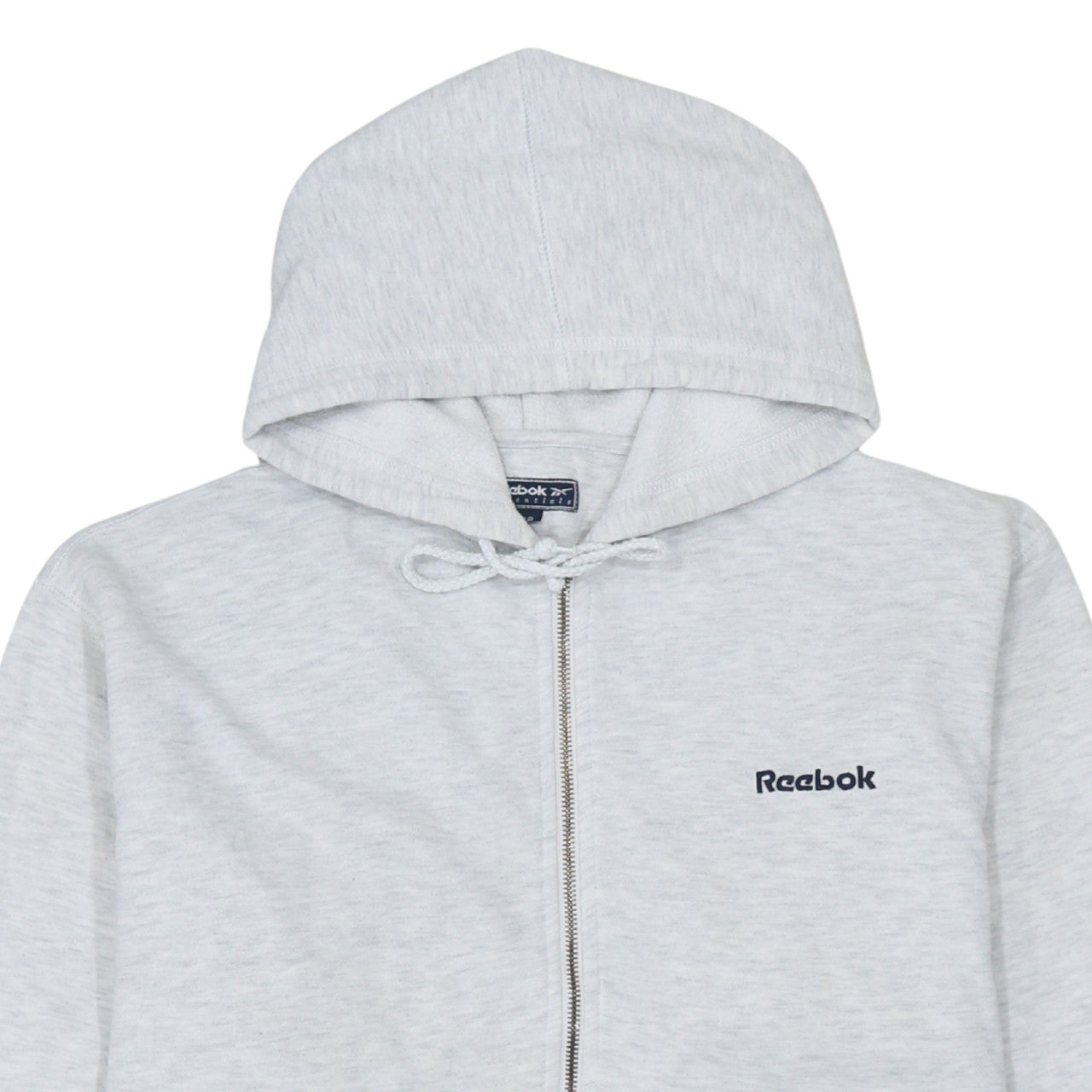 Reebok Womens Grey Full Zip Hoodie Size 12 Cotton Essentials