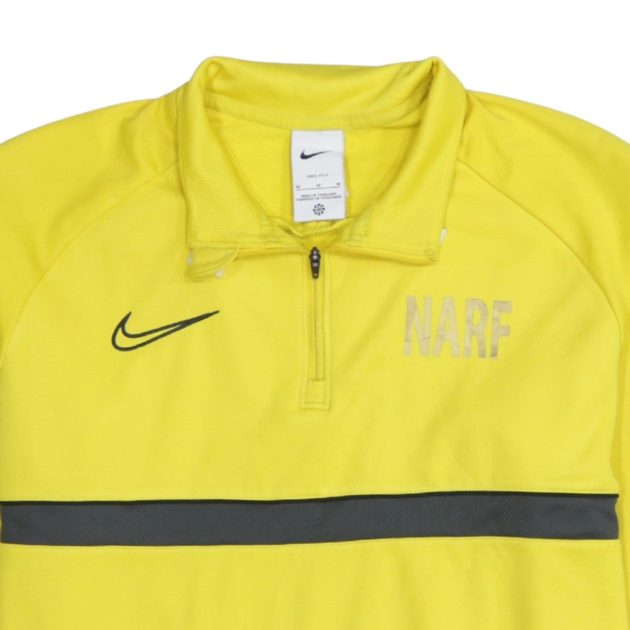Nike Men's Yellow 1/4 Zip Dri-FIT Sports Sweatshirt Size M