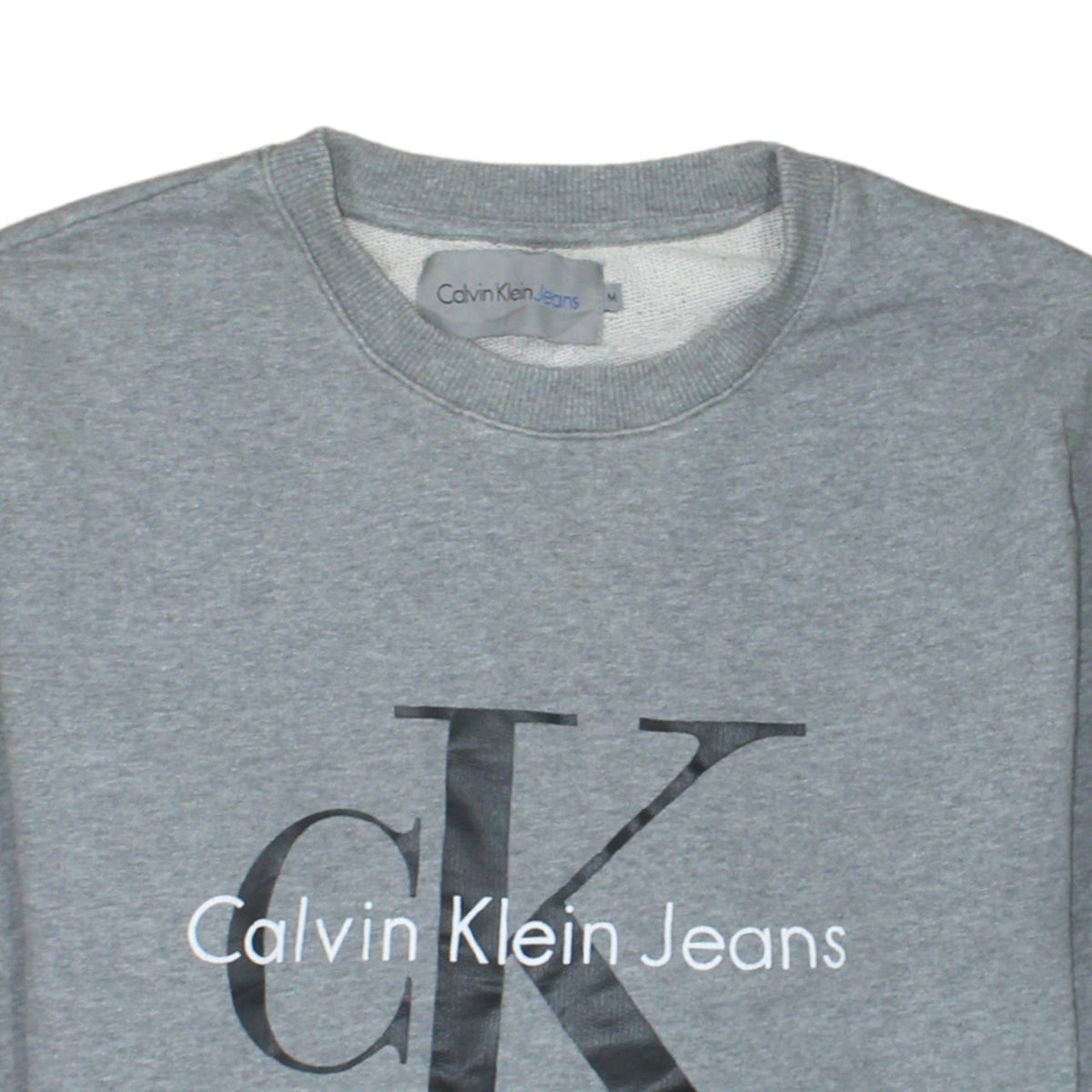 Calvin Klein Jeans Men's Grey Logo Crew Neck Sweatshirt M