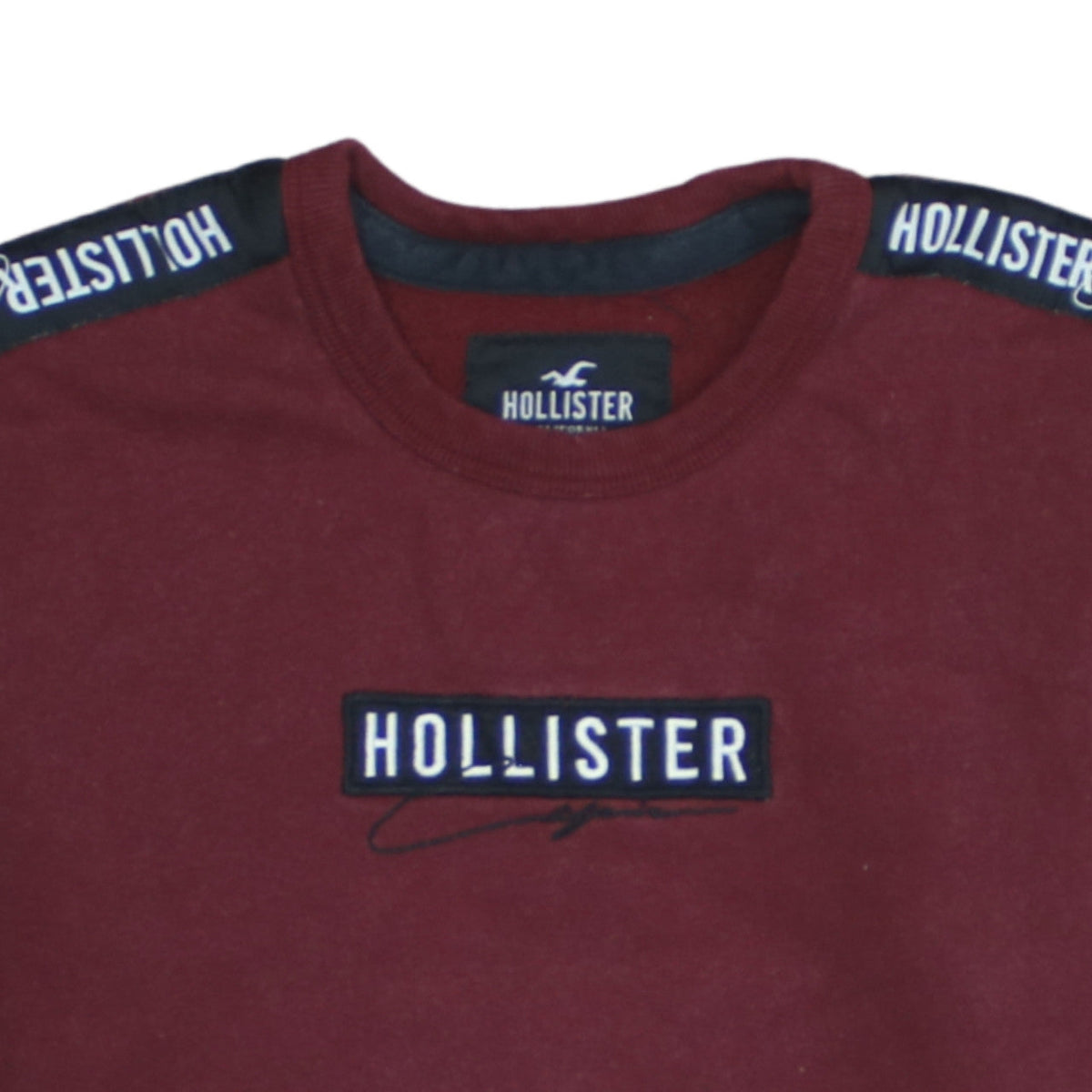 Hollister Men’s Red Crew Neck Logo Sweatshirt XS Fleece Pullover