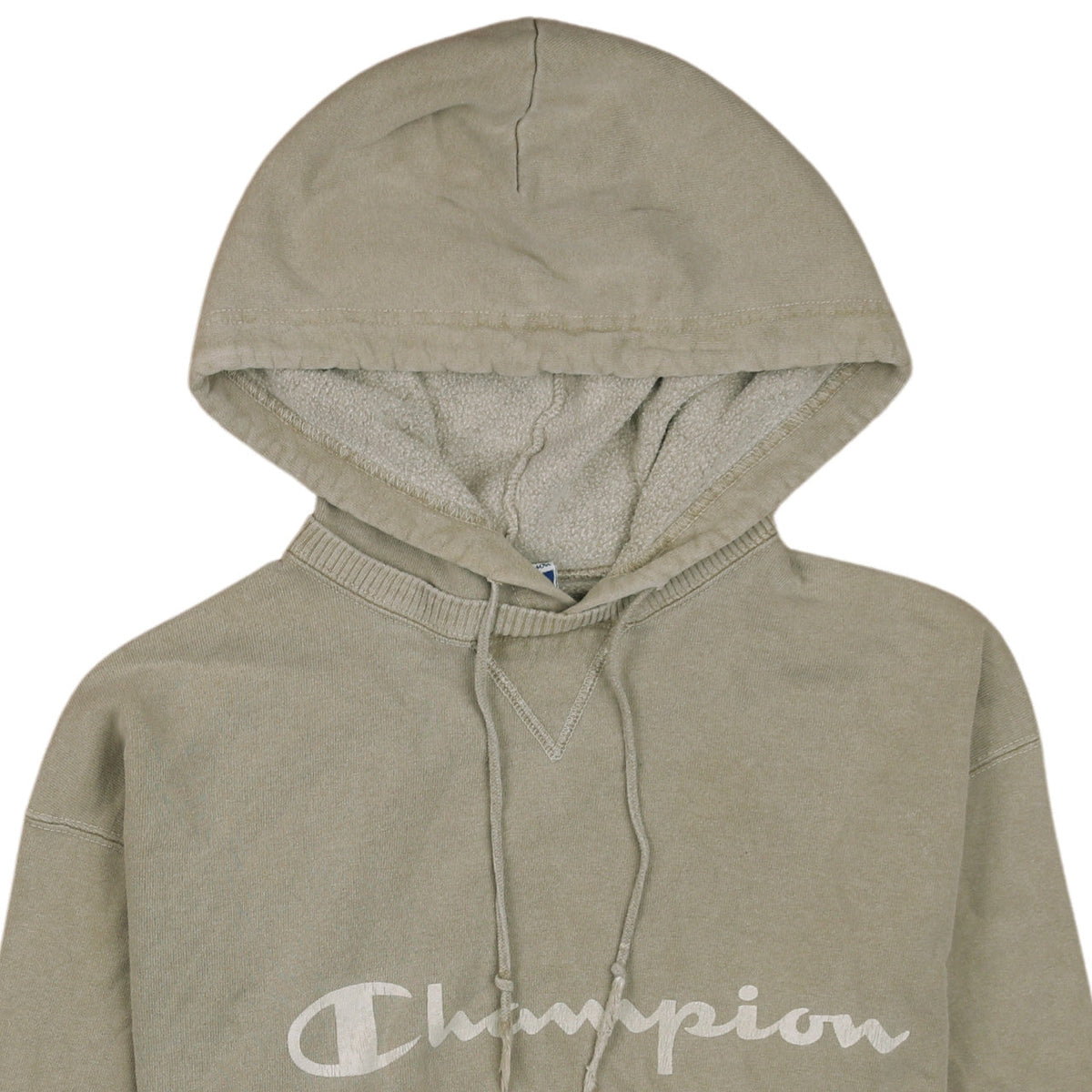 Champion Mens Beige Pullover Hoodie L Regular Fit Vintage Sportswear