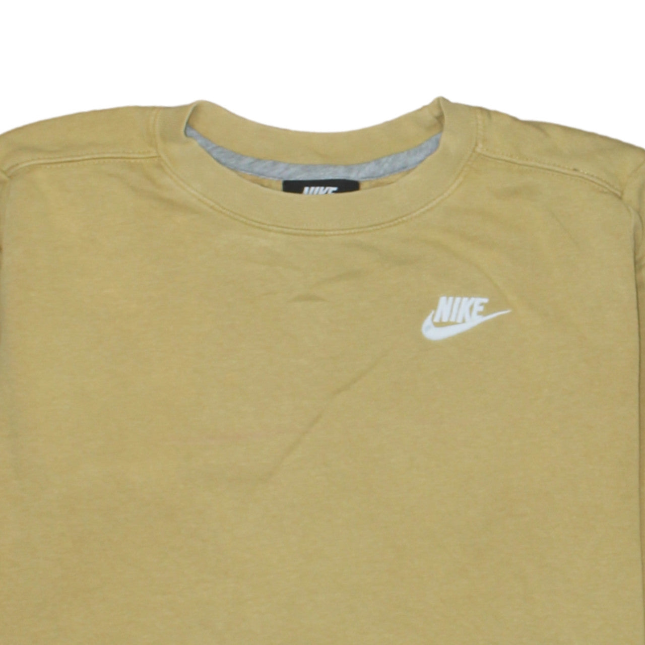 Nike Men's Beige Crew Neck Regular Fit Sweatshirt Size S