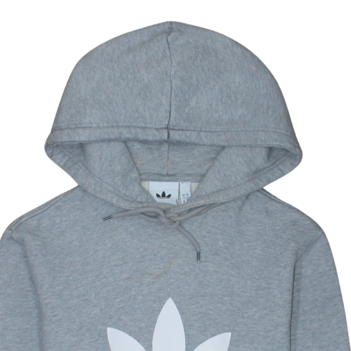 Adidas Men's Grey Pullover Hoodie Small Logo Sports Fleece Sweatshirt