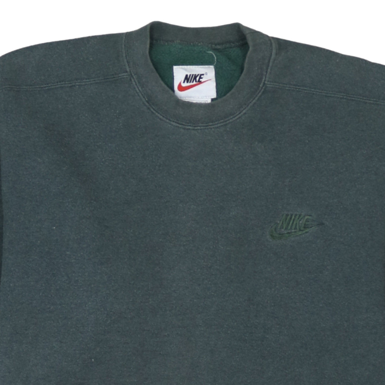 Nike Men’s Green Embroidered Logo Crew Neck Sweatshirt Size M