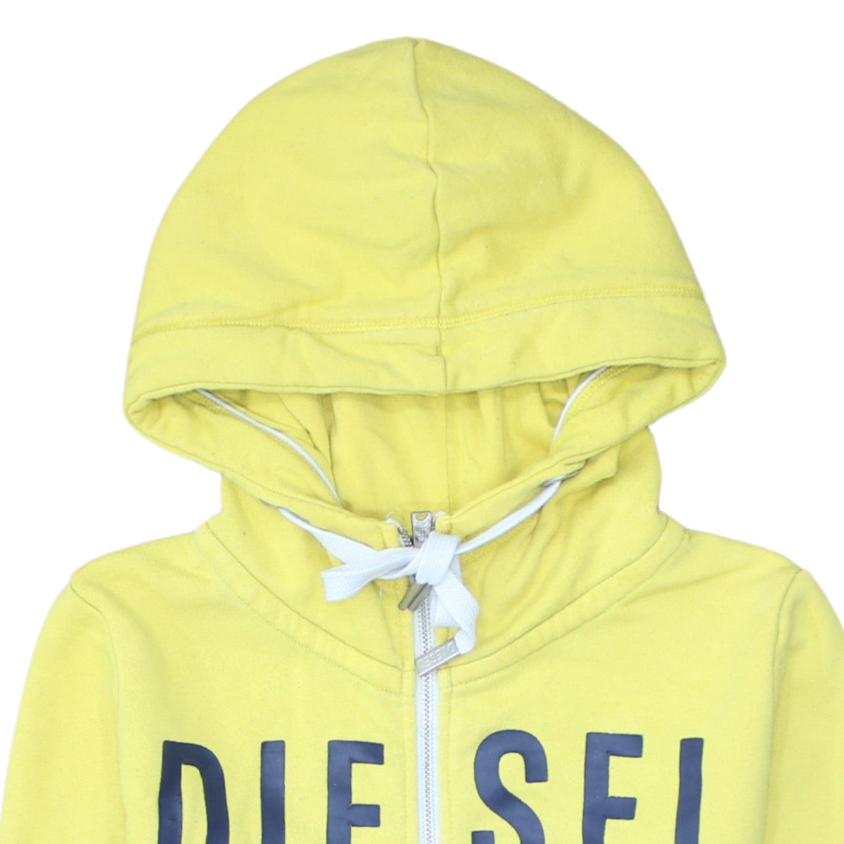 Diesel Teens Yellow XS Full Zip Hooded Sweatshirt with Logo