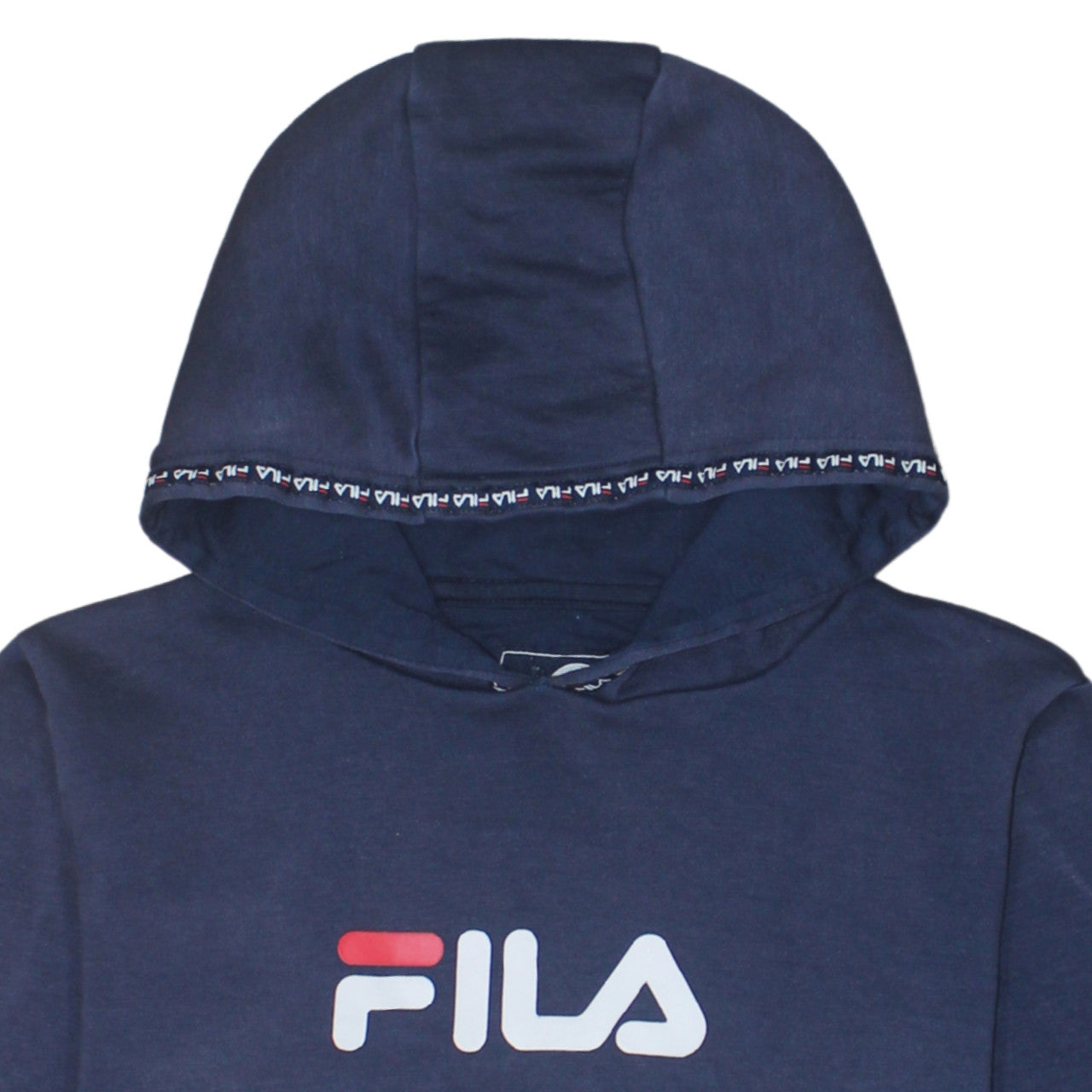 FILA Boys Navy Blue Pullover Hoodie 13-15 Years Logo Cotton Blend