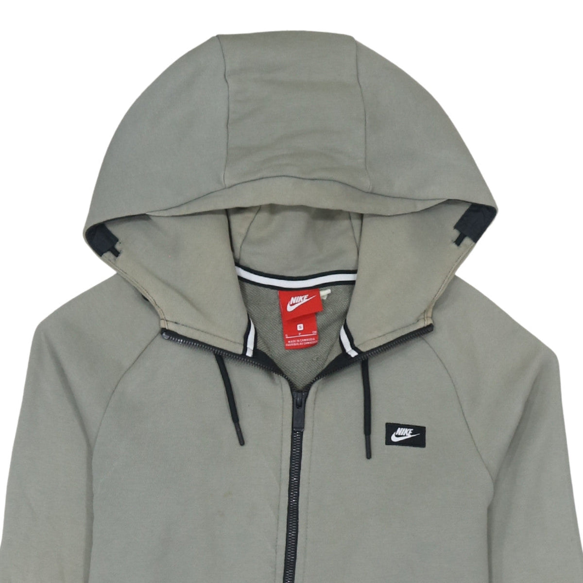 Nike Men's Grey Full Zip Hoodie Small Lightweight Jersey