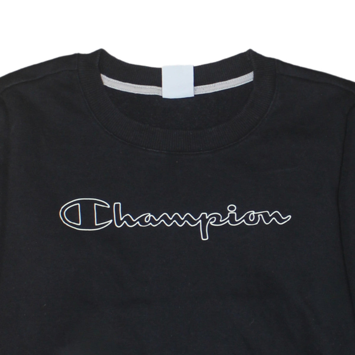 Champion Men's Black Logo Crew Neck Sweatshirt Size M Regular Fit
