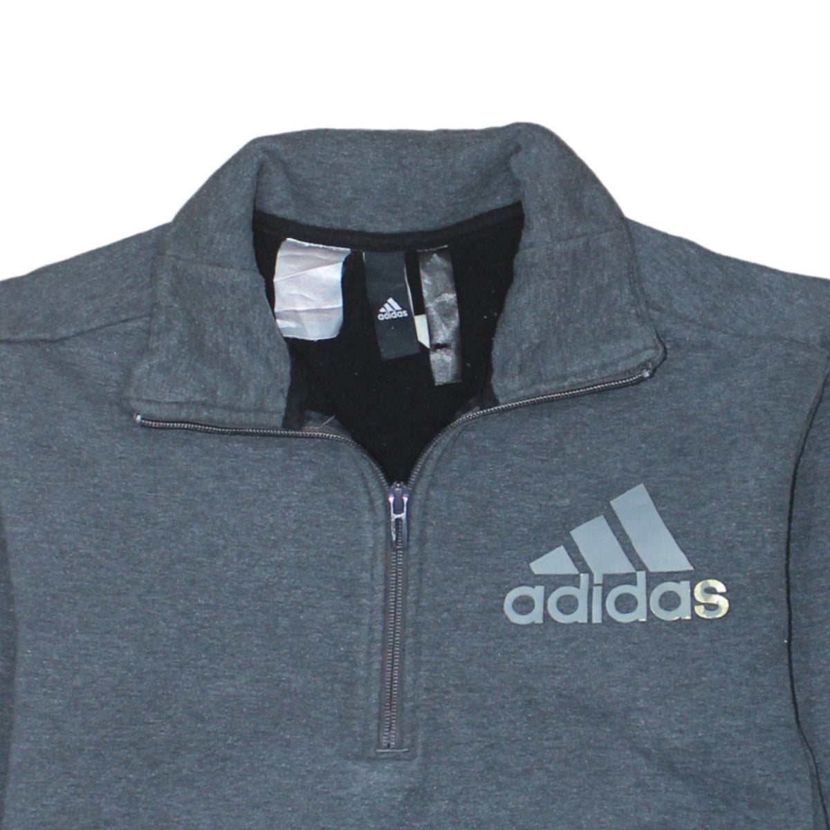 Adidas Boys Grey 13-14 Years 1/2 Zip Sweatshirt Hoodie