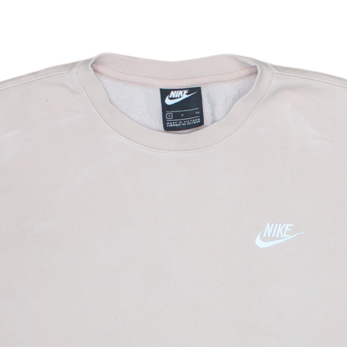 Nike Men's Beige Small Pullover Fleece Sweatshirt Crew Neck