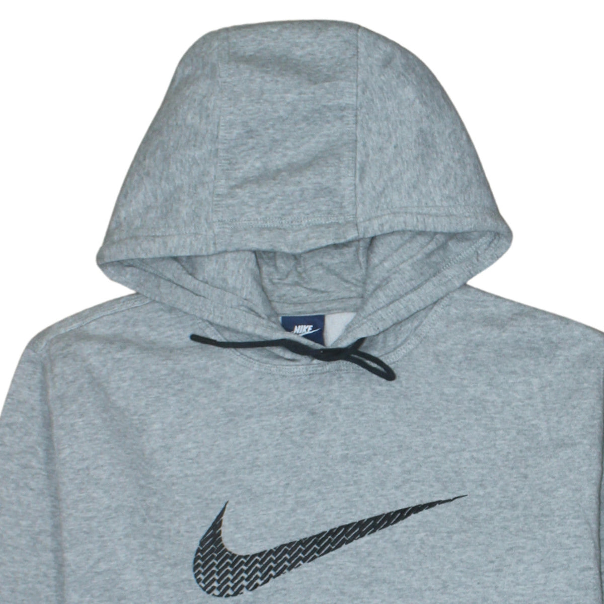 Nike Men's Grey XL Pullover Hoodie with Black Logo