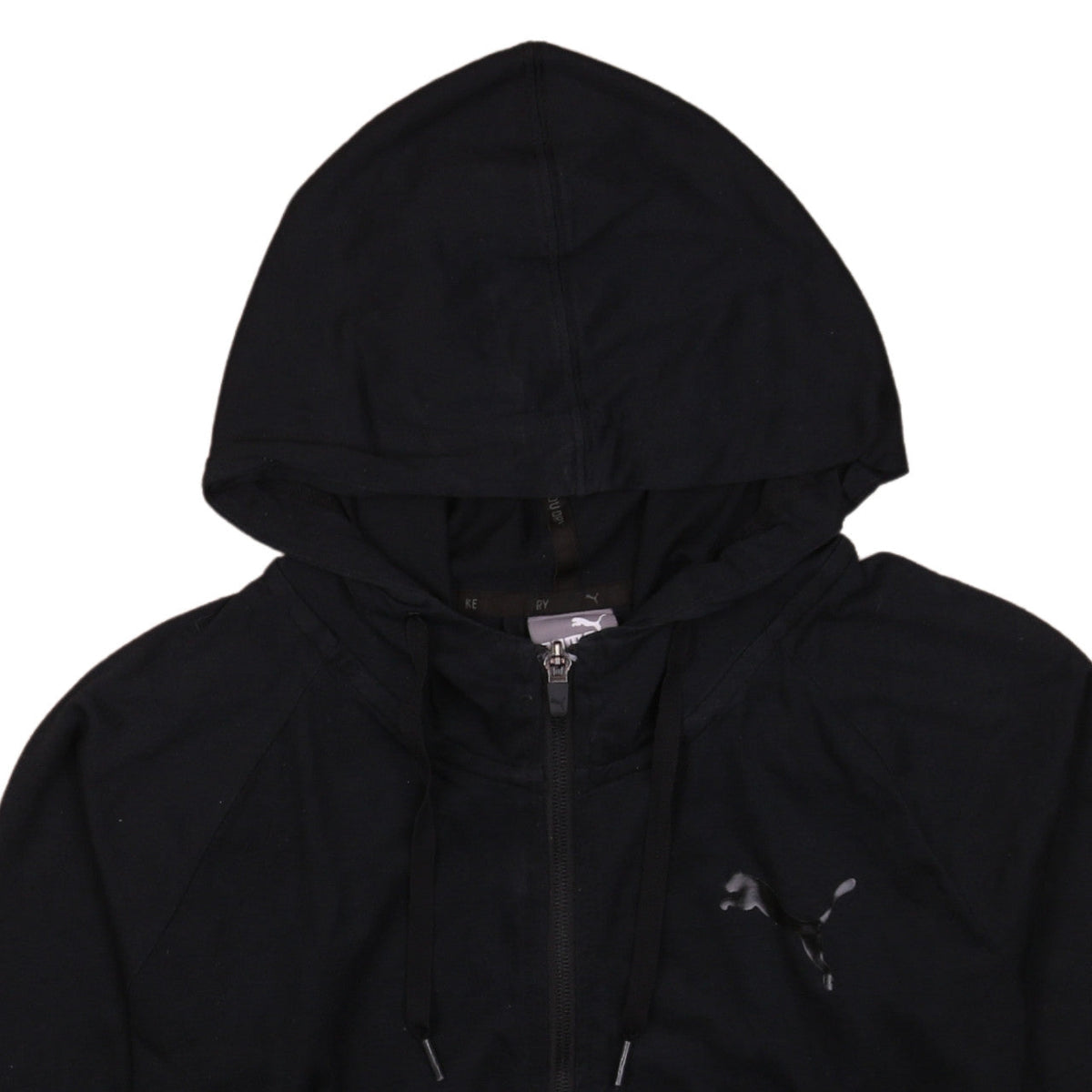 Puma Women's Black Full Zip Hoodie Size 10 Hooded Sweatshirt