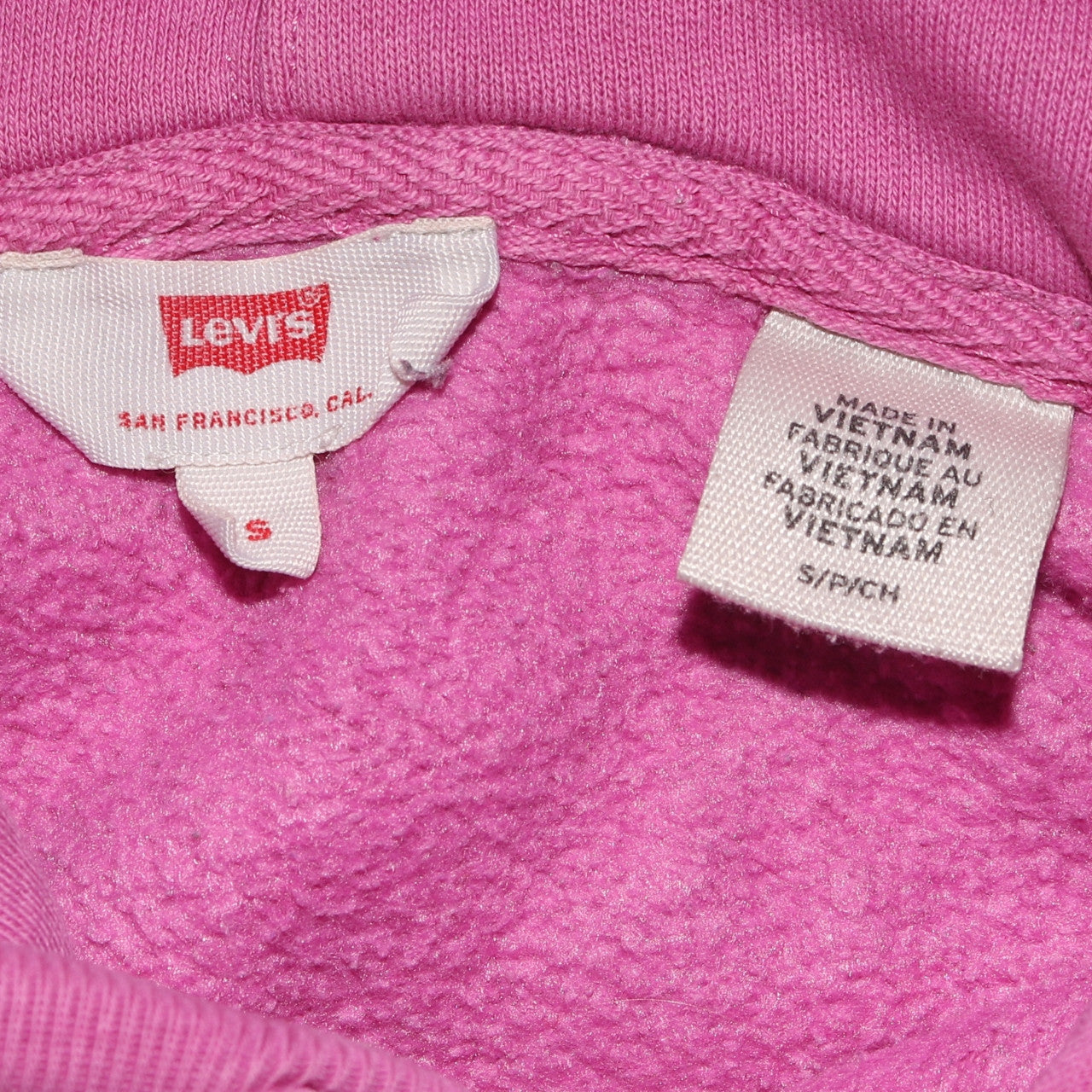 Levi's Women Pink Pullover Hoodie S Cotton Casual Sweatshirt