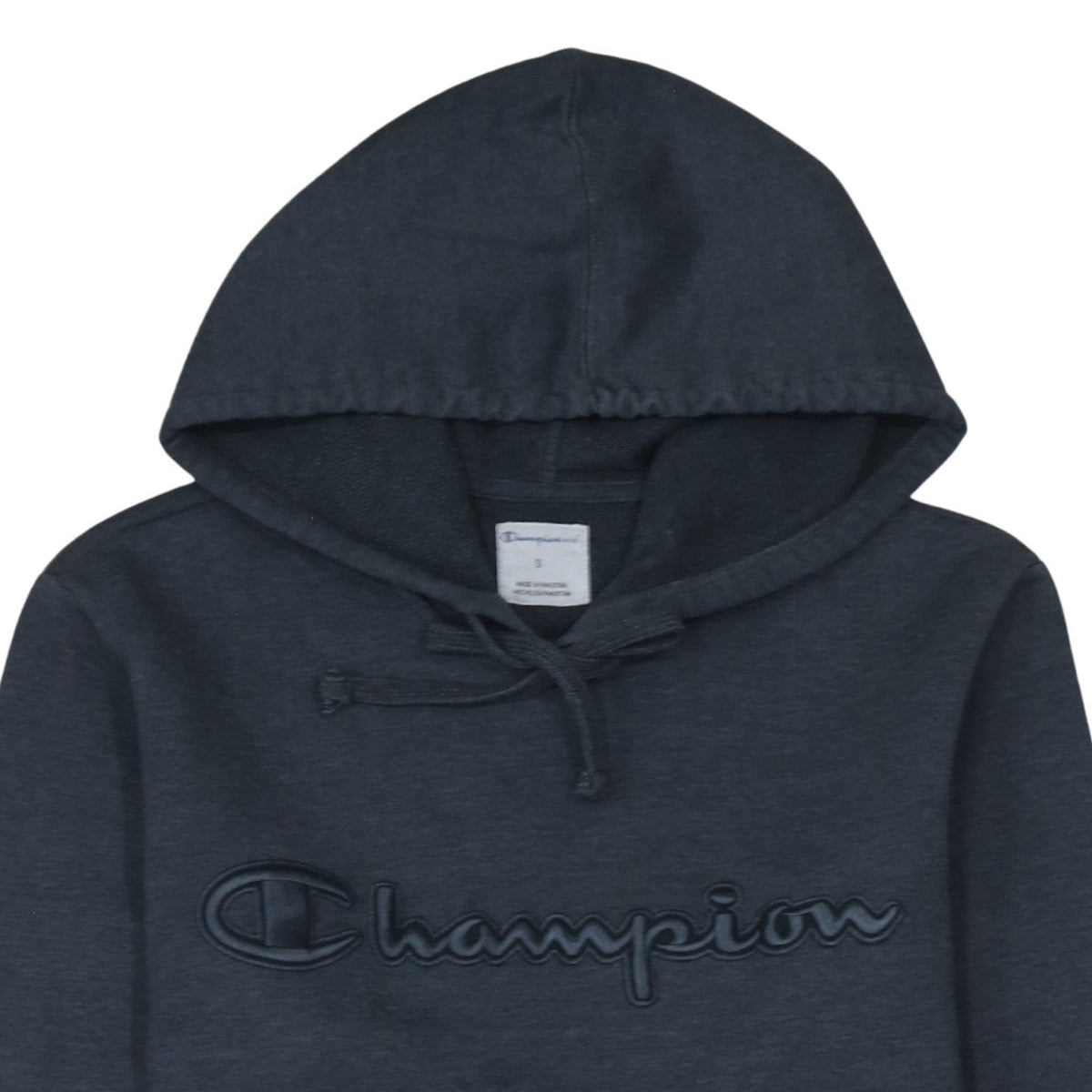 Champion Men’s Grey Pullover Hoodie S Embroidered Logo Fleece