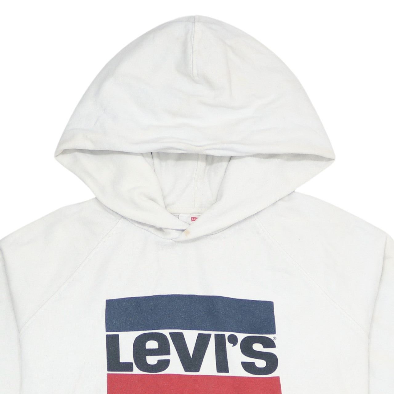 Levi's Men's White Pullover Hoodie M Logo Graphic Cotton Blend