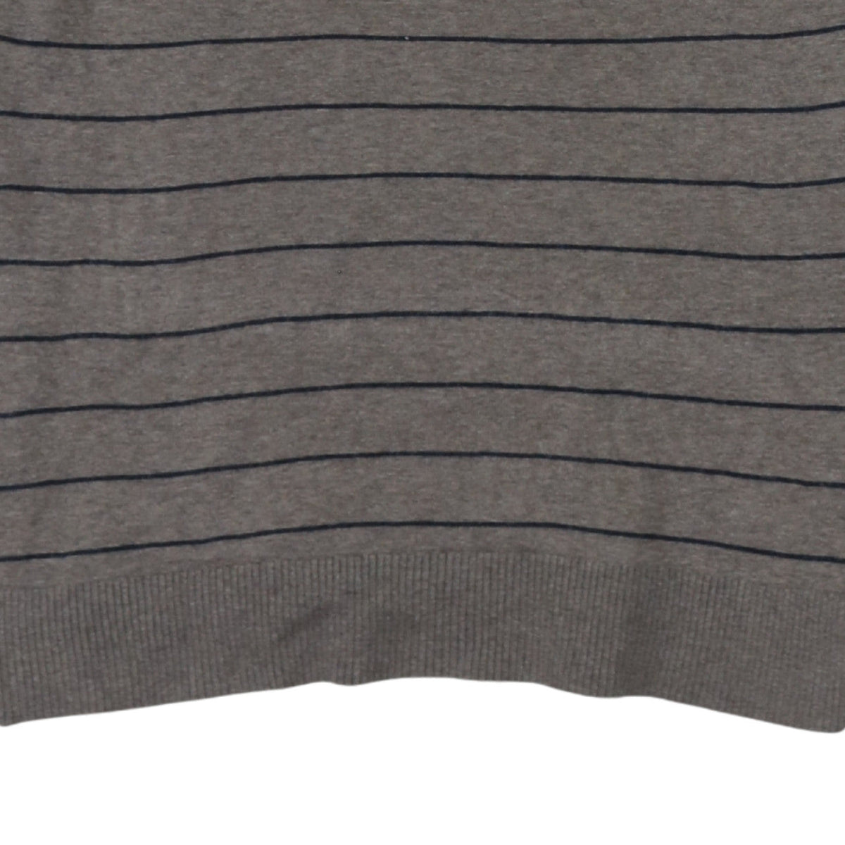 Tommy Hilfiger Men's Grey Striped V-Neck Cotton Cashmere Jumper XL