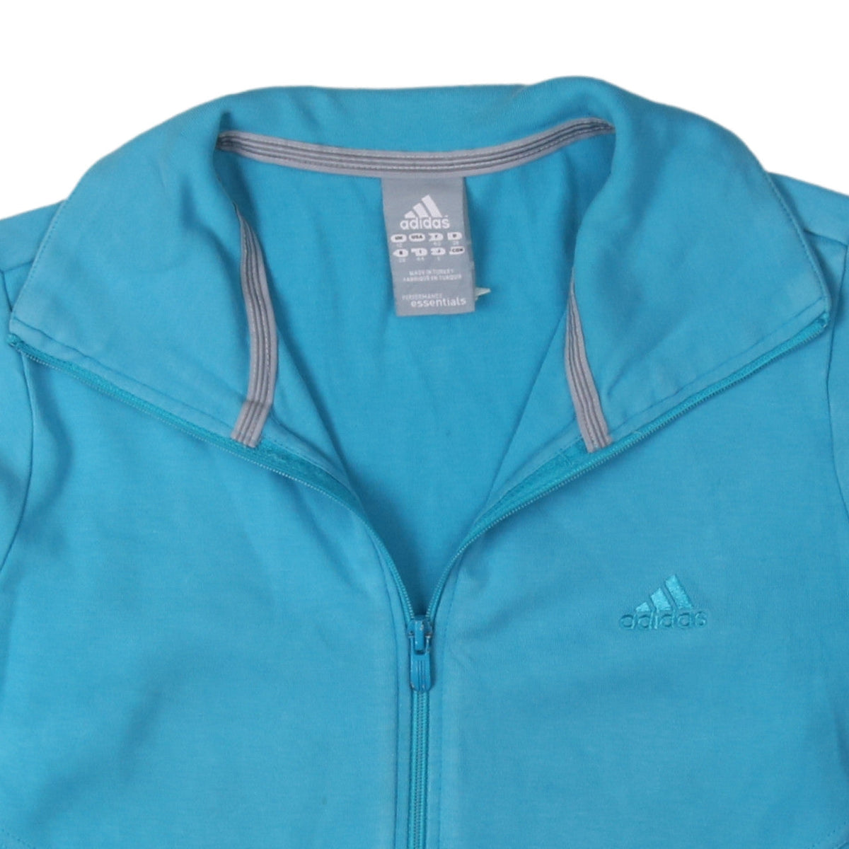 Adidas Women Blue Full Zip Sweatshirt Size 12 Essentials Performance